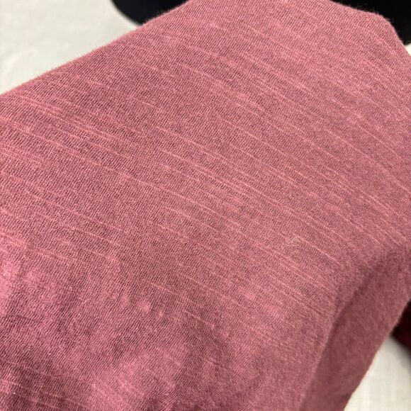 Lucky Brand Henley Long Sleeve Shirt Maroon Cotton Pull Over Men's Size Large - Picture 12 of 12